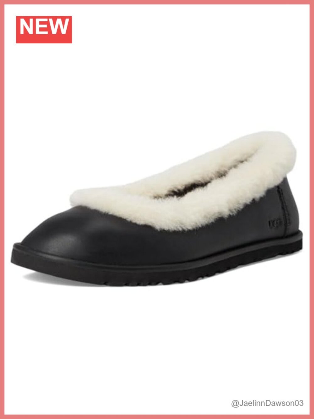 Leather Ballet Flats with Sheepskin Insole, Round Toe, Pull-On